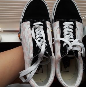 Pink checkered vans